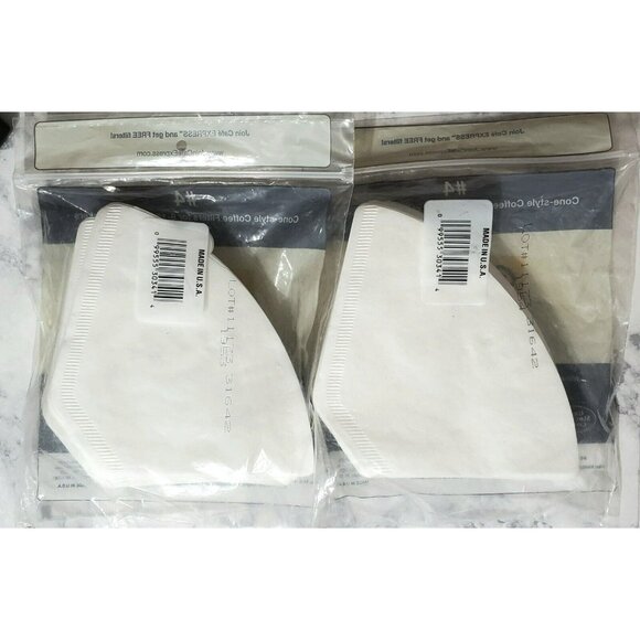 2 Packs Rockline Cafe Express #4 Cone Coffee Filters 8-12 Cups 200 White USA New - Picture 2 of 6